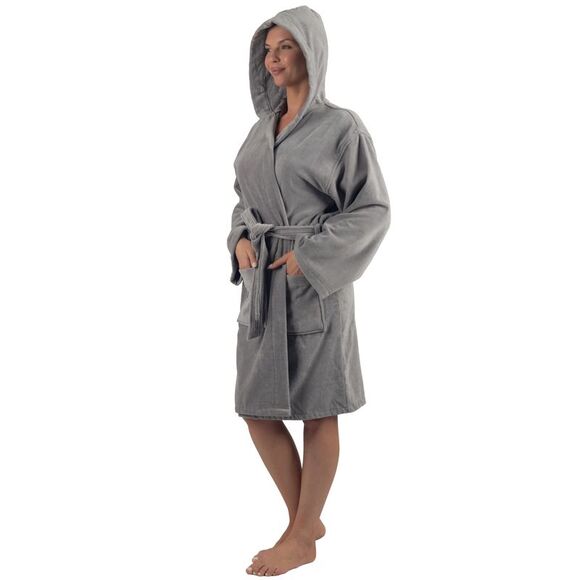 Alpine Swiss Stacy Women Hooded Bathrobe Cotton Terry Cloth Robe for Women Super - Picture 4 of 8
